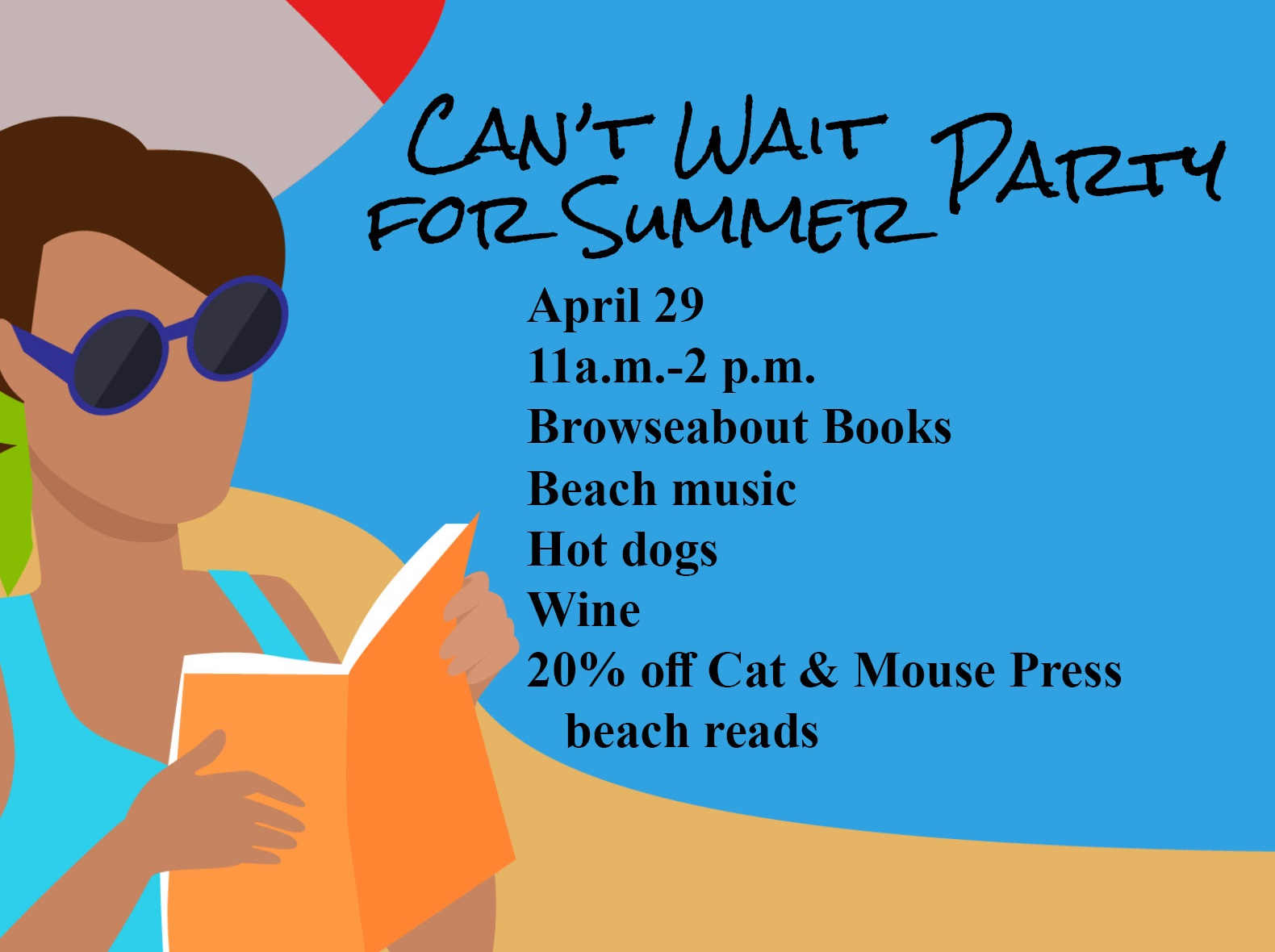 Can't Wait for Summer Beach Party at Browseabout Books April 29